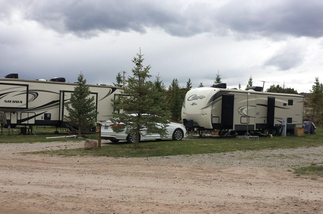 two white vans for camping